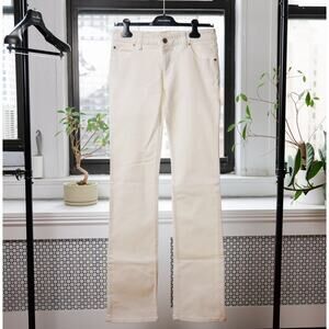 Gucci White Denim Jeans Logo Accent Anchor Embroidered (Size 42)